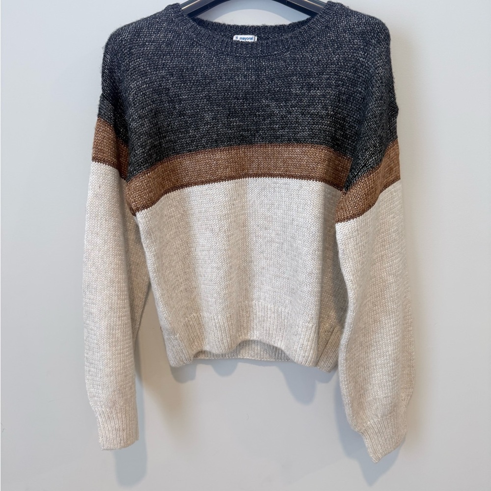 Mayoral Women's Sweater in Black, Brown, and Cream